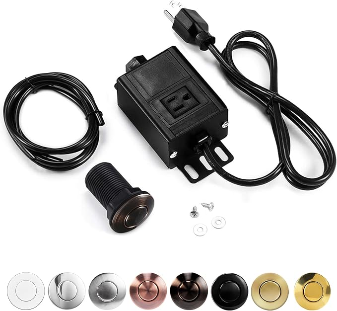 Sink Top Air Switch Kit Garbage Disposal Part by CLEESINK (SHORT/2.5", Oil Rubbed Bronze)