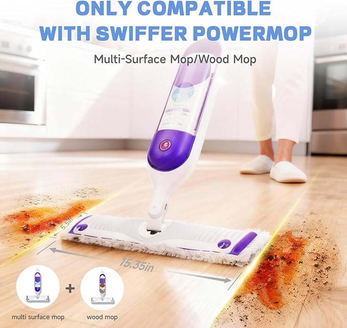 11 Pack Disposable Power Mop Pads Refills for Swiffer Power Mop Pads, 5X Cleaning & Unscented 14-Layer Thickened Multi-Surface Replacement Mopping Refills Pads for Floor Surface Cleaning