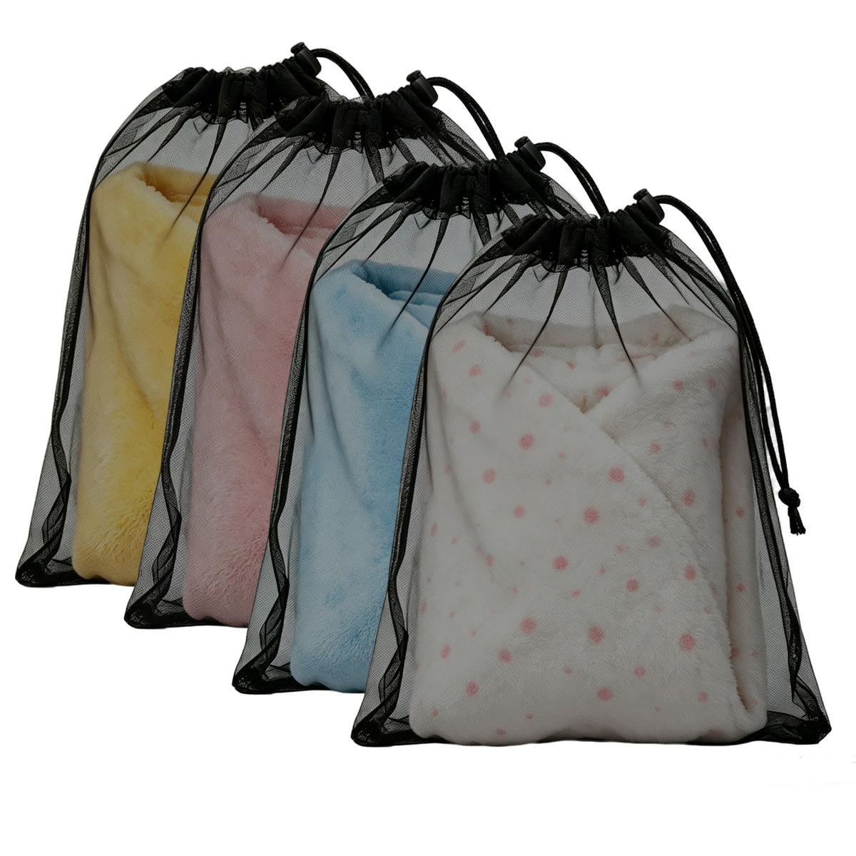 4 Pack Mesh Travel Laundry Bag 16" x 20"Extra Large Dirty Clothes - Image 1