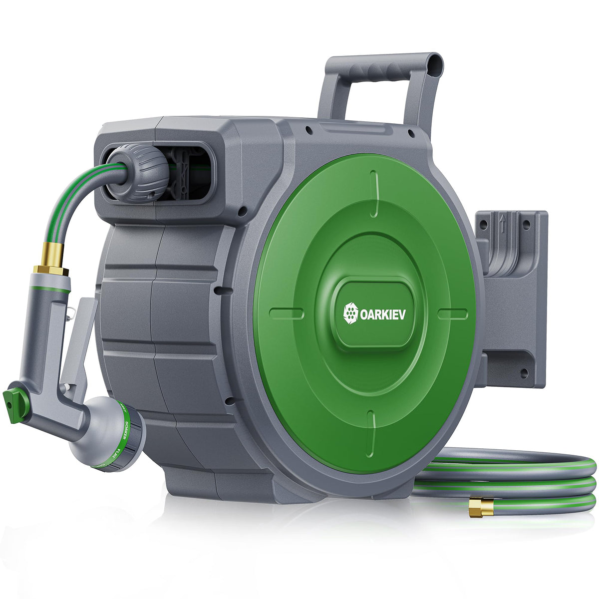 Garden Retractable Hose Reel, 1/2 Inch x 100 ft Wall Mounted - Image 1