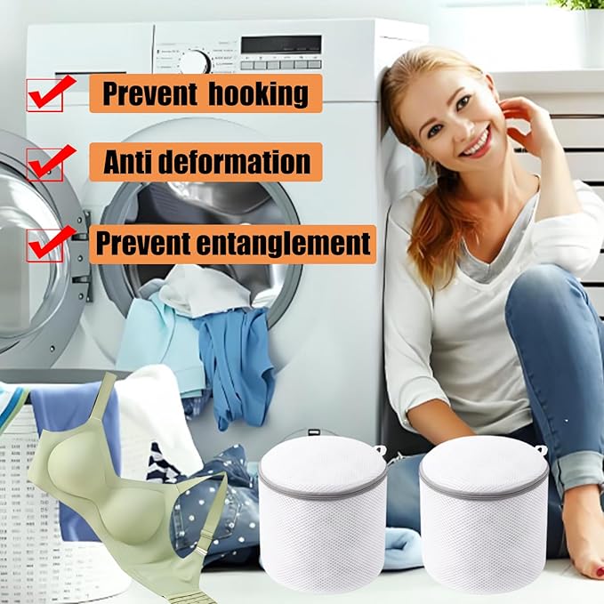 3 Pack Laundry Mesh Bags, Bra Wash Bag with Zips, Lingerie Bags for Laundry Washing Machine Underwear, Delicates, Socks(Grey)