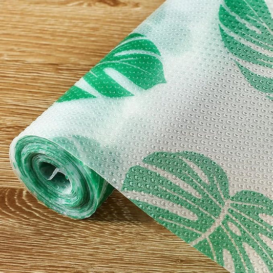 Monstera Shelf Liner for Drawers and Cabinets - Non Adhesive Waterproof Washable Cabinet Liner, Decorative Tropical Leaves Contact Paper for Kitchen Shelves, Pantry, Closet, Fridge