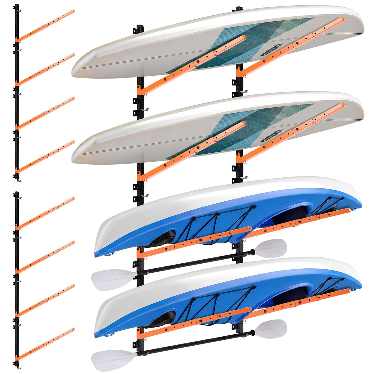 Kayak Storage Racks Garage Wall Mount Racks, 4 Tiers - Image 1