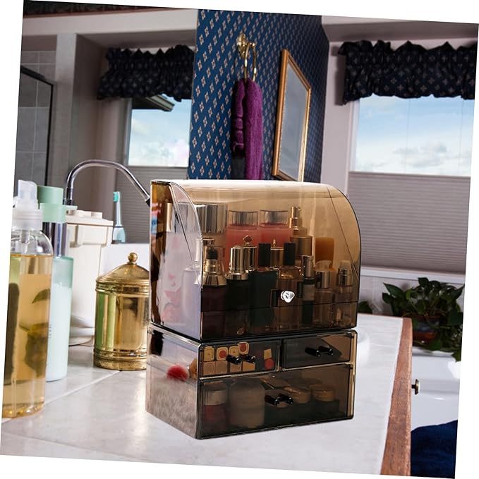 Simple Makeup Storage Box Cover Large Acrylic Cosmetic Organizer for Sundries and Accessories Design for Home Office and Vanity