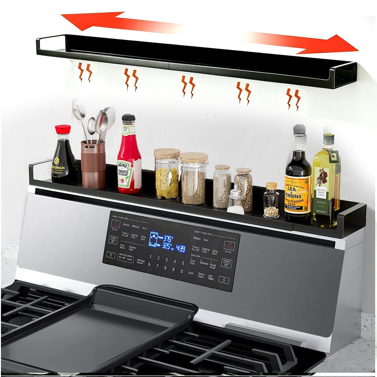 4X Strong Magnetic Stove Top Shelf, Adjustable 15-30 | All Products - Image 1