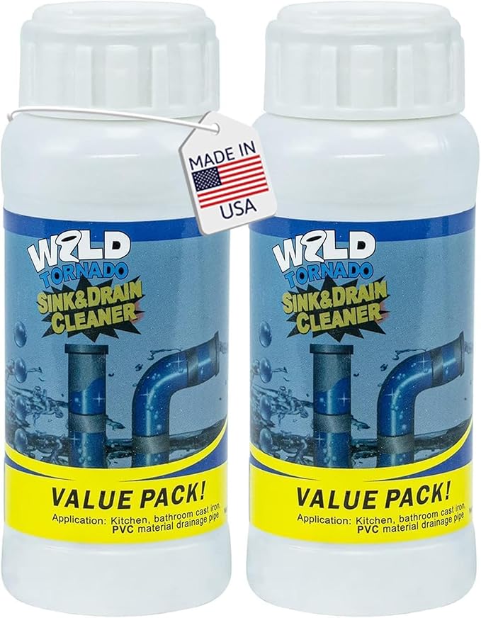 Powerful Fast-Acting Drain Cleaner Powder – Sink and Drain Clog Remover for Kitchen & Toilet Pipes – Deep Cleaning Formula, Fast Foaming, Heavy-Duty Clog Remover