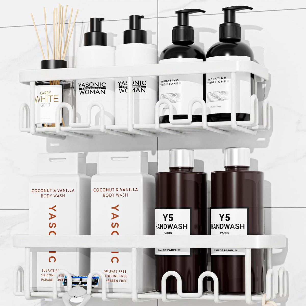 YASONIC Shower Caddy Adhesive, Rustproof Shower Orga | All Products - Image 1