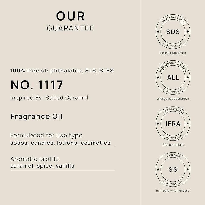 VINEVIDA [16oz] Salted Caramel Fragrance Oil for Candle Making and Soap Making - Premium Candle Scents for Soy Candles