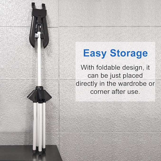 Portable Steamer Stand for Clothes, Steamer Rack Steam Iron Stand for Steaming Clothes, Travel Garment Hanger Steaming Rack, Handheld Steamers Clothing Rack for RV, Home, Hotel (Black)