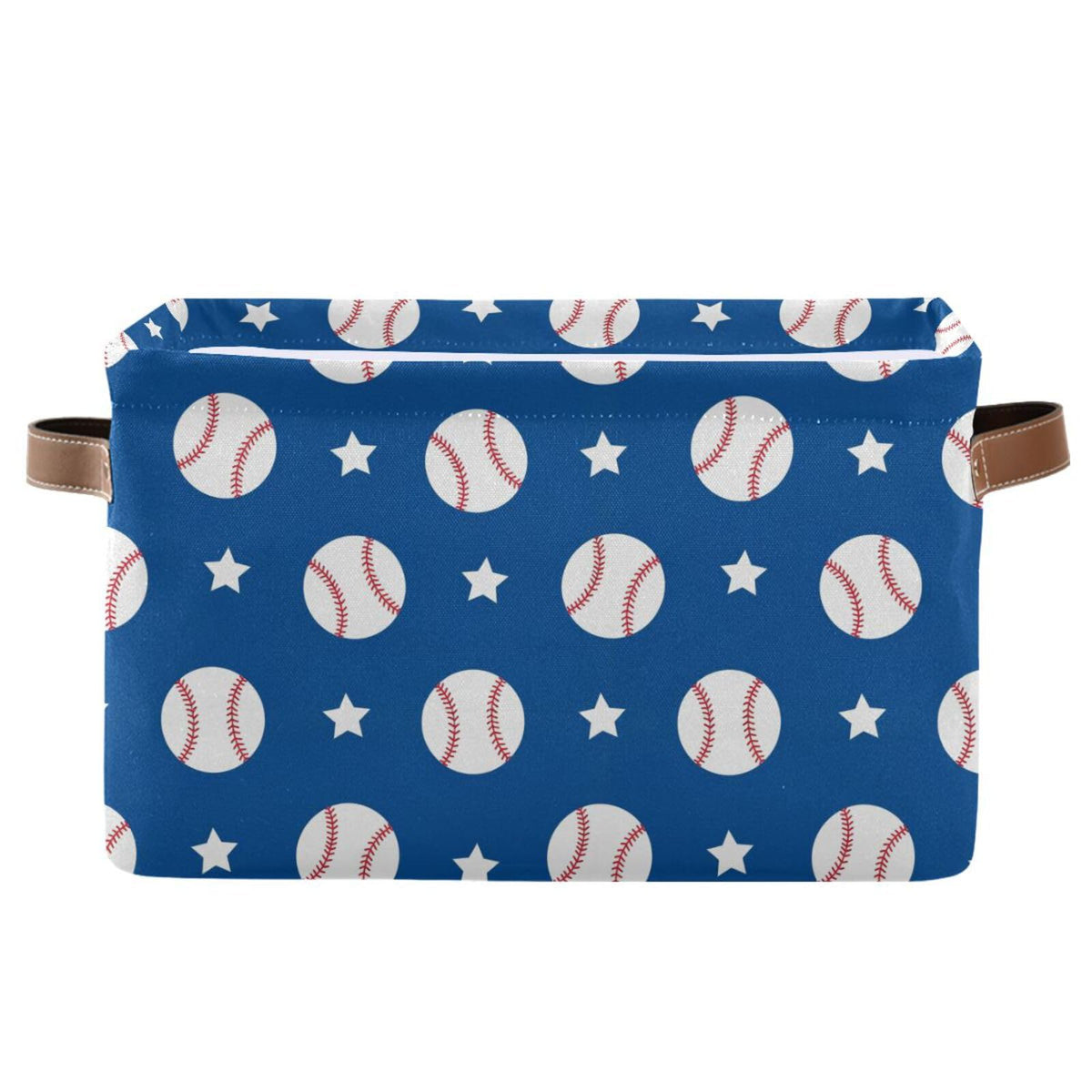 Emelivor Baseball Navy Blue Storage Basket Bins | Home Organization - Image 1