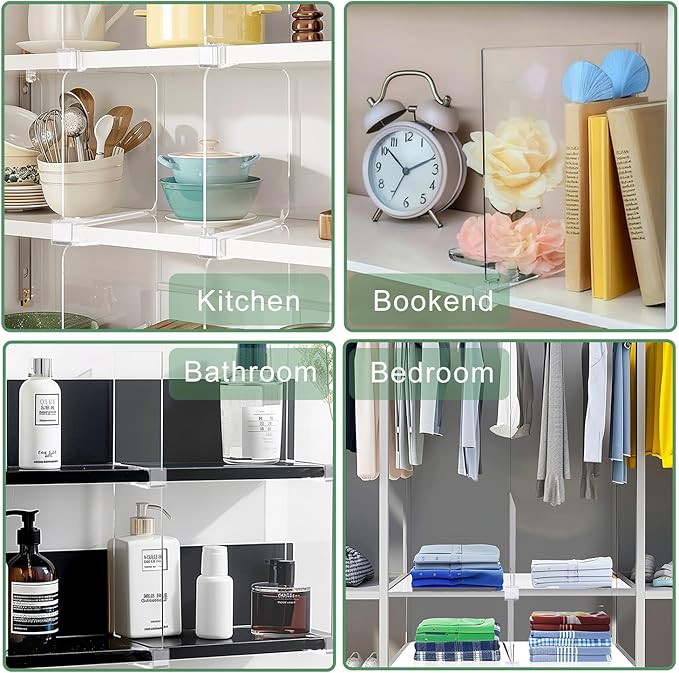 Shelf Dividers for Closet Organization, 12Pcs Closet Purse Organizeder Acrylic Shelf Dividers Purse Closet Organized Closet Dividers for Shelves Clear Shelf Dividers Shelf Separators in Closet(12Pack)