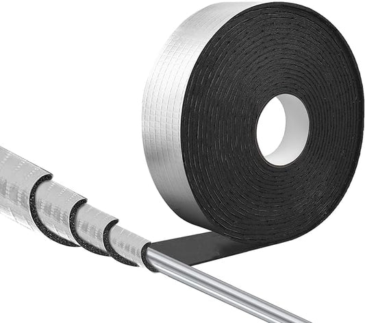 DGSL Pipe Insulation Wrap, 2" Wide X 33 Ft (1 Roll) Pipe Insulation Foam Tube, Self-Adhesive AC Line Insulation for Winter Freeze Protection