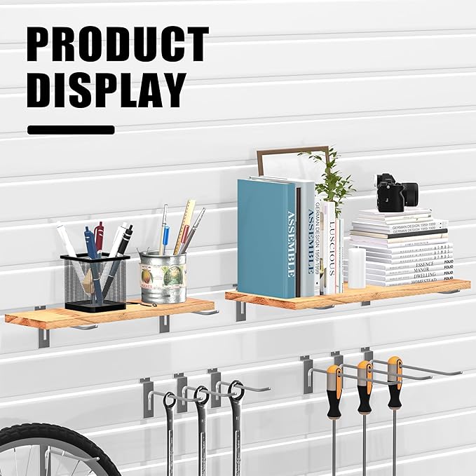 6”Slatwall Hooks,Silvery Slat Wall Display Hook, 25 PCS Slat Wall Panel Accessory Hooks