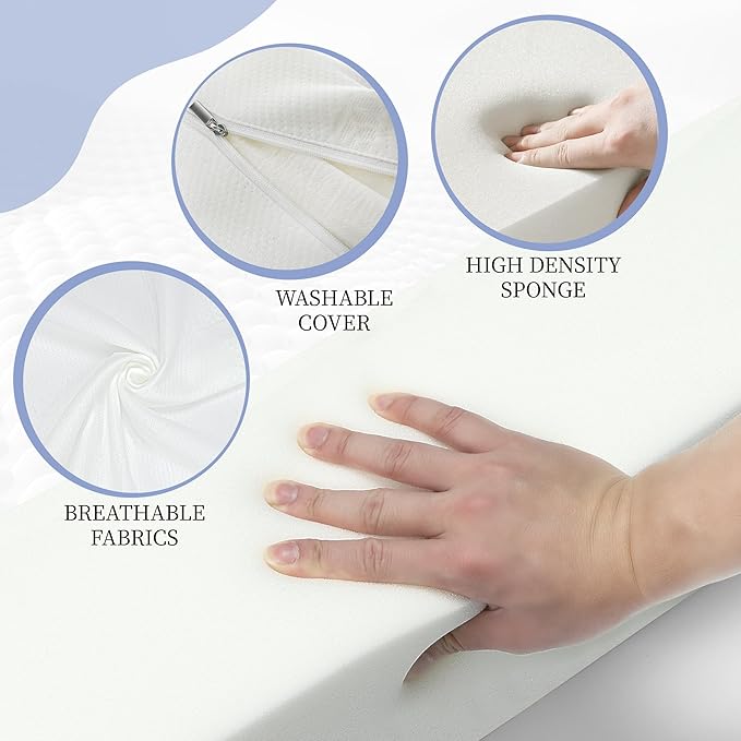 DEEPSHARK Mattress Gap Filler, Bed Gap Filler for King, Mattress Gap Filler Mattress Extension Filler for Headboard Seams, Bed Space Space Cracks White(78"×8"×12", King)