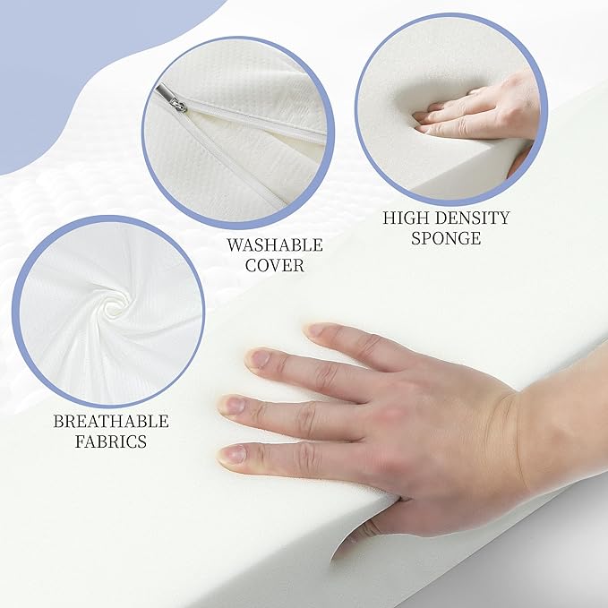 DEEPSHARK Mattress Gap Filler, Bed Gap Filler for King,Mattress Extension Filler for Headboard Seams, Bed Space Space Cracks White(78"×6"×12", King)