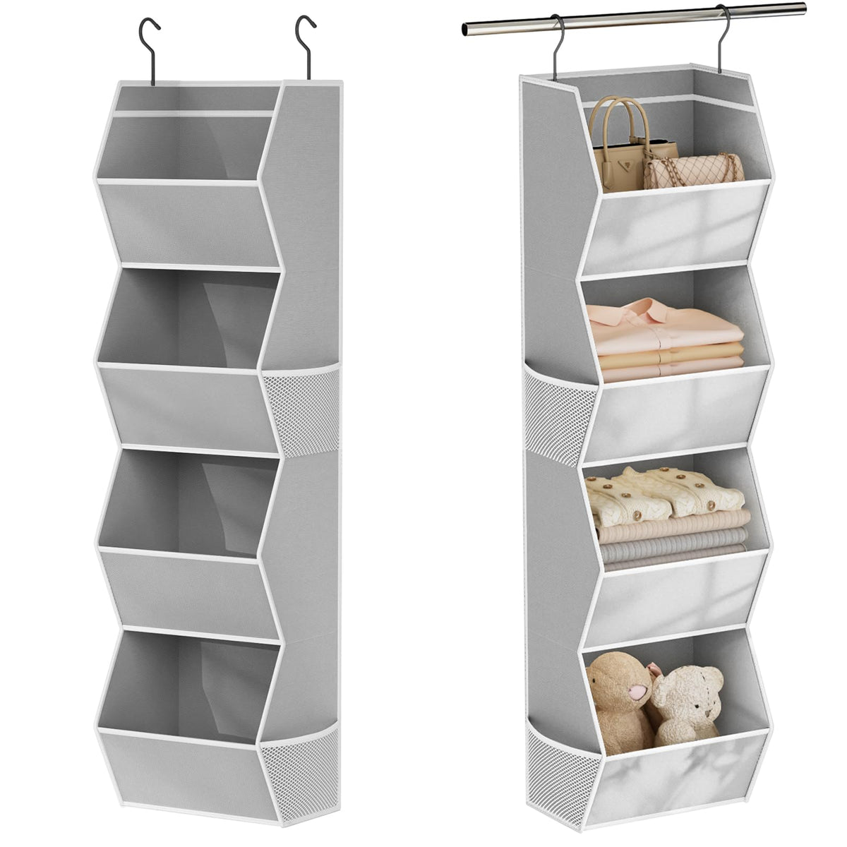 Closet Organizers and Storage Hanging with Mesh Pockets - Image 1