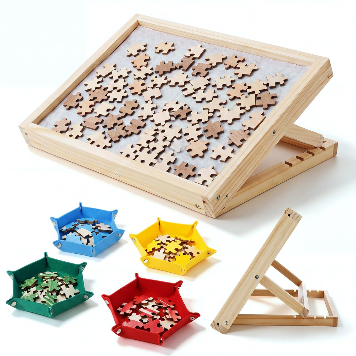 Small Tilting Puzzle Board, Natural, 15.75 x 11.81 Inches - Image 1