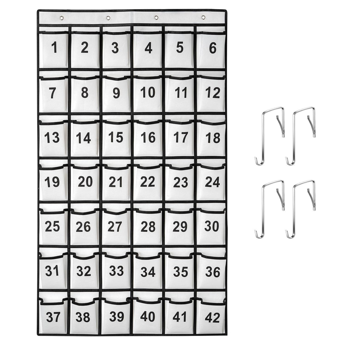 SAVERHO 42 Pockets Numbered Classroom Pocket Chart for Cell - Image 1