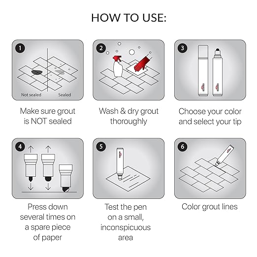 X-Protector Water Based Grout Marker - 2 PCS with 8 Tips, True Beige