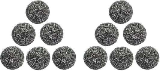12 Pack Stainless Steel Scrubber, Steel Wool Scrubber,Scouring Pads,Metal Scrubbers for Cleaning,Stainless Steel Sponge,Steel Wool Scrubber for Cleaning Dishes Sinks Ovens Pans Pots Kitchen