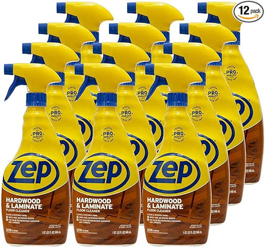 Zep Hardwood and Laminate Floor Cleaner - 32 oz (Case of 12) - ZUHLF32 - Removes Spots, Stains and Scuffs. Cleans and Restores Shine