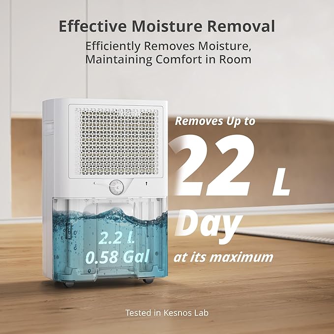 Kesnos 4,500 Sq. Ft. Energy Star Dehumidifier for Home, 52 Pint Dehumidifier with Drain Hose for Basement, Bedroom, Bathroom, Room, Featuring Front Display, 24H Timer and Auto Defrost Function