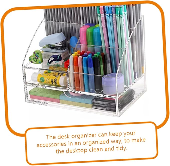 Acrylic Desk Organizer Drawer Multi-layer Storage Box for Makeup Office Supplies and Accessories Acrylic Design for Home and Office Use
