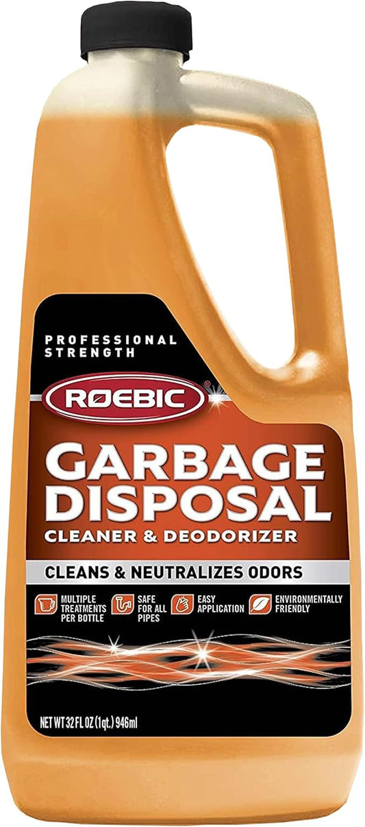 Roebic K-27 Garbage Disposal Cleaner, Liquid Sink and Sewer Drain Deodorizer with Bacteria Enzymes, Kitchen Odor Eliminator, 32 fl oz