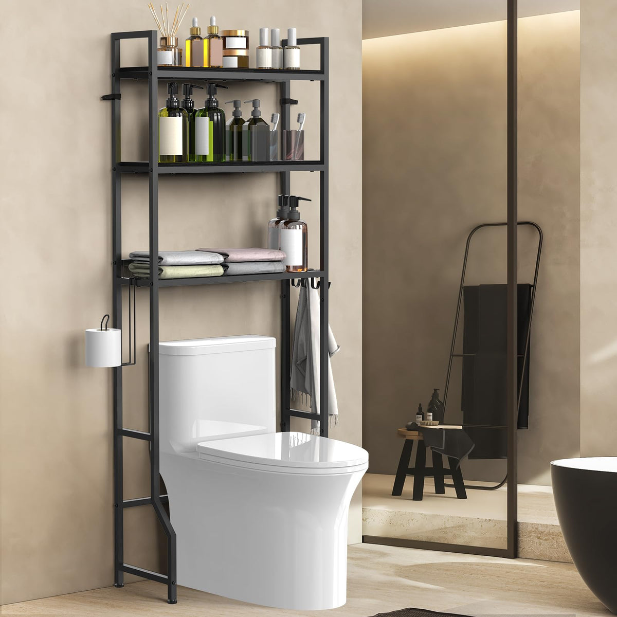 Over The Toilet Storage 3 Tier Over Toilet Bathroom Organizer - Image 1
