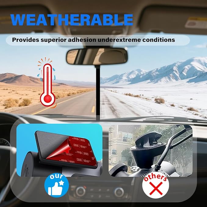 VHB Sticky Adhesive Replacement, 4pcs Square (2.84"x2.84") Double Sided Pads Gule for Dashboard/Windshield Suction Cup Phone Holder, Strong Sticky tack and Removable, 2 Adhesion Promoter (Square)