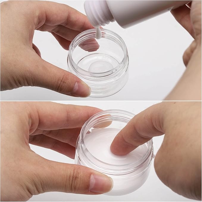 50 Count 1oz Cosmetic Containers with Lids BPA Free Plastic Sample Containers Empty Makeup Containers Refillable Cosmetic Jars Leakproof Travel Jars - Black