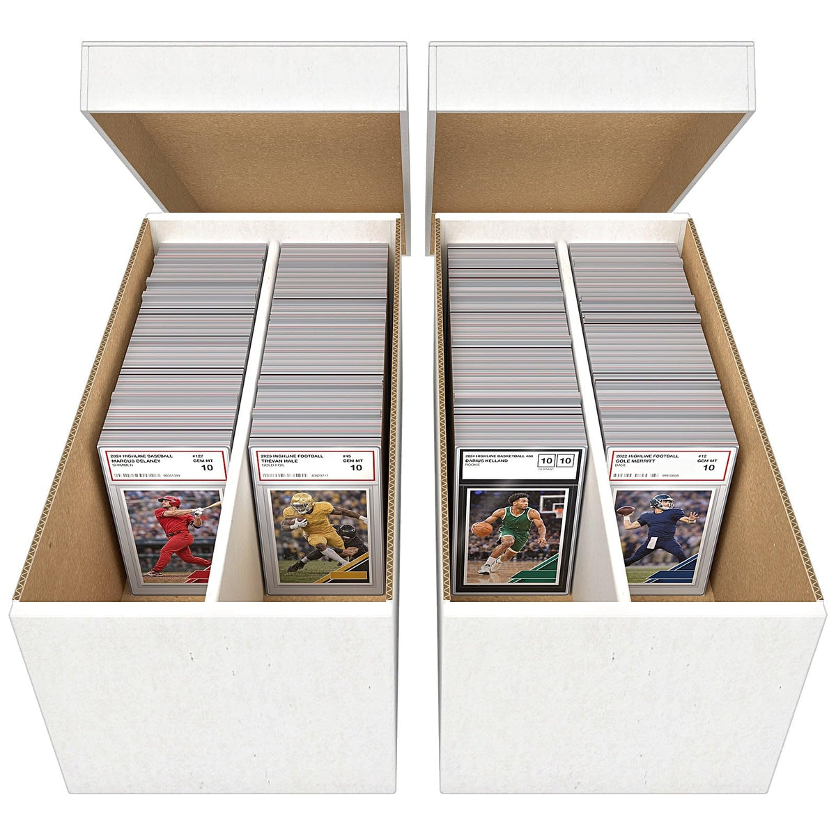 Graded Card Storage Box, 2-Pack, Holds 100 Slabs, Woodhaven - Image 1