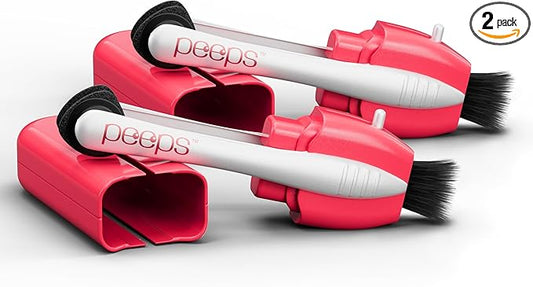 CarbonKlean Peeps Glasses Cleaner - for Eyeglasses, Reading Glasses, and More - Lens Cleaner with Carbon Microfiber Tech - Injected Pink - 2 Count