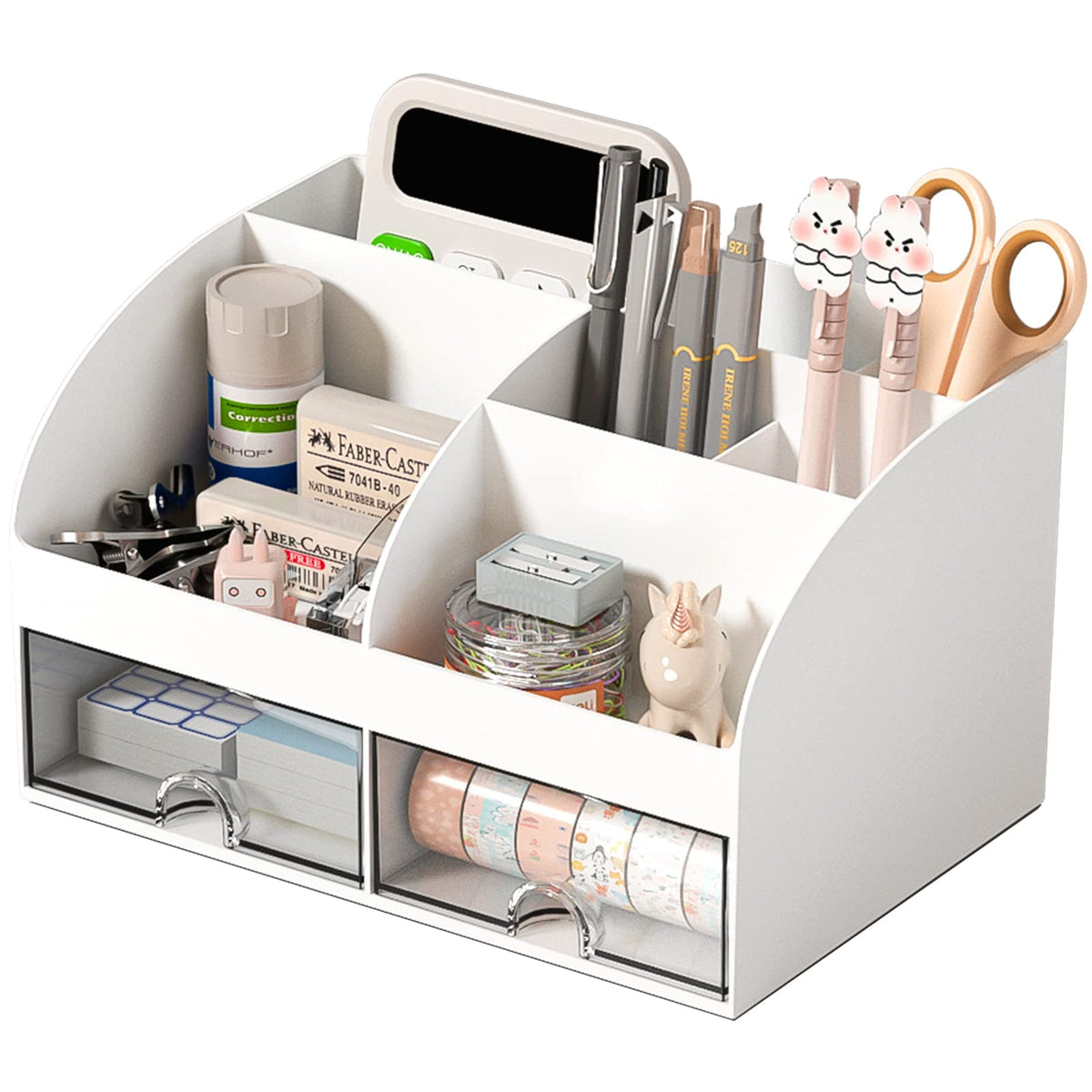 COMFYROOM Desk Organizer with 6 Compartments and 2 Drawers - Image 1
