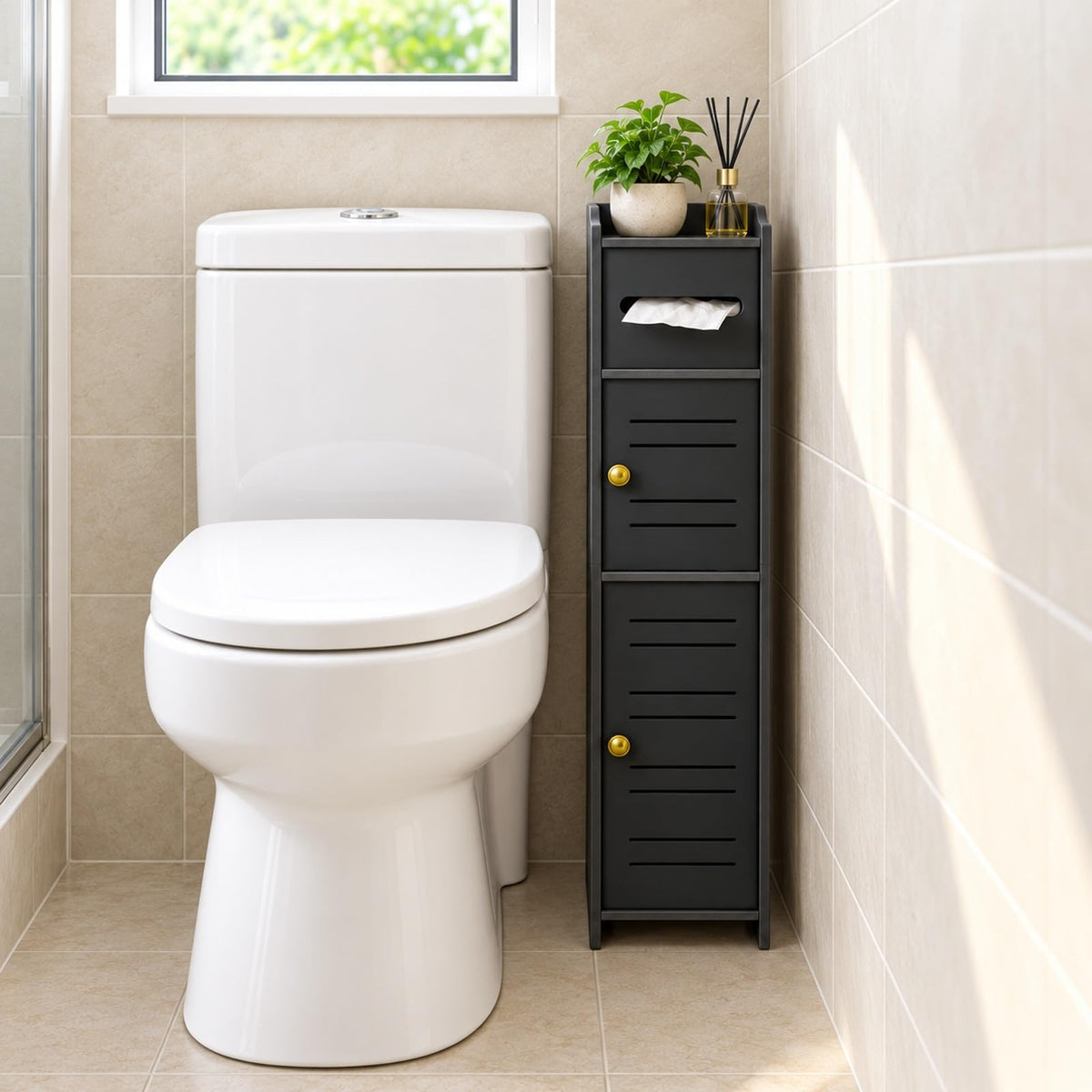 Toilet Paper Holder Stand, Toilet Paper Storage - Image 1