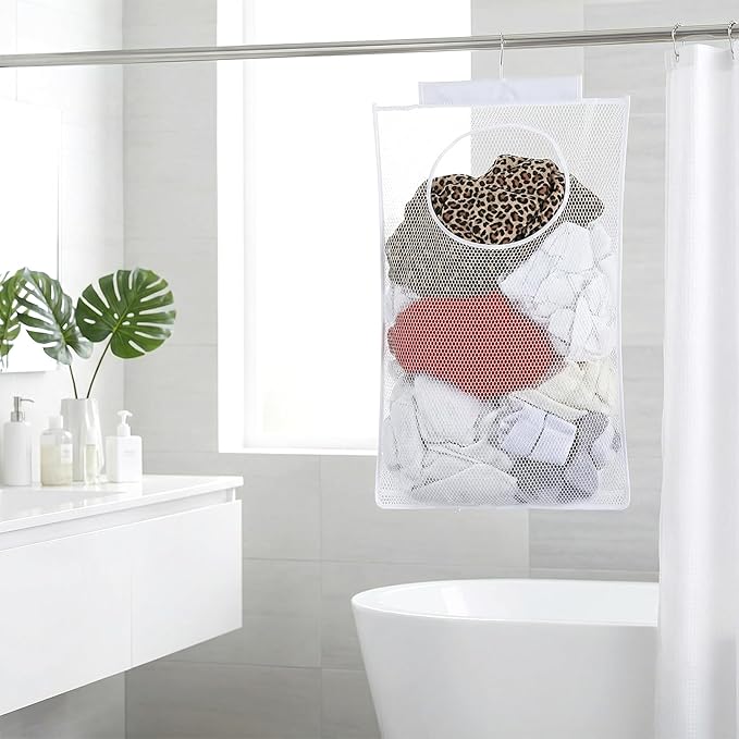 Hanging Clothes Hampers for Laundry, Collapsibles Laundry Hamper Dirty Clothes Basket Foldable Wall Hanging Basket Large Dirty Clothe Bag Over the Door Organizer