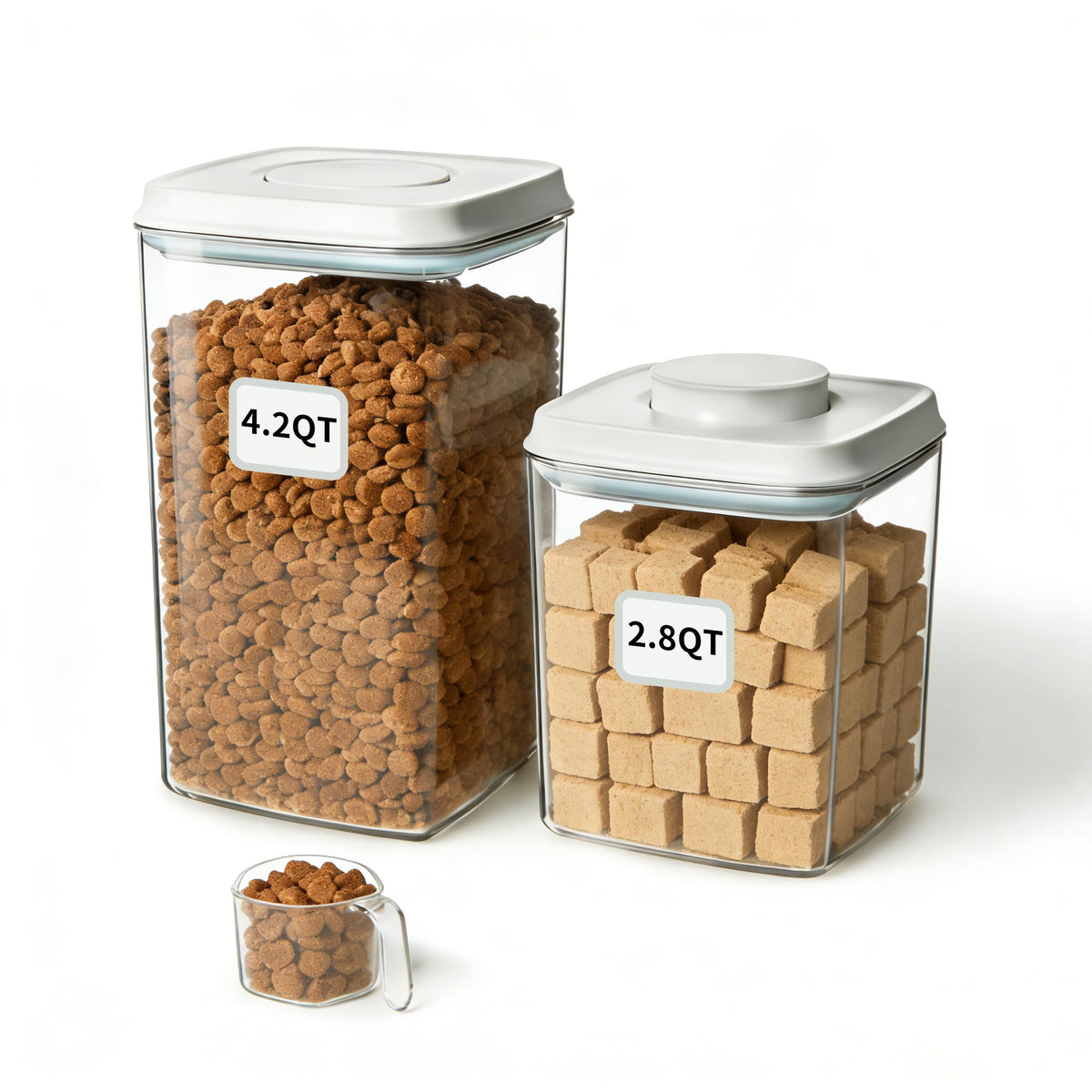 Dog Food Storage Containers Set, 4.2 QT with 130 ml Scoop - Image 1