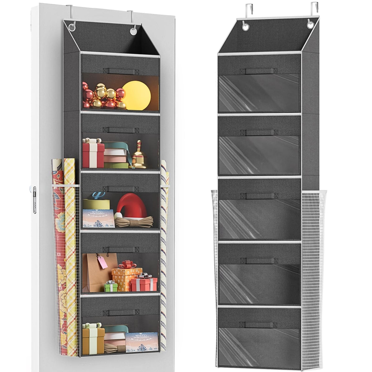 Over Door Wrapping Paper Organizer Storage with 5 | Home Organization - Image 1