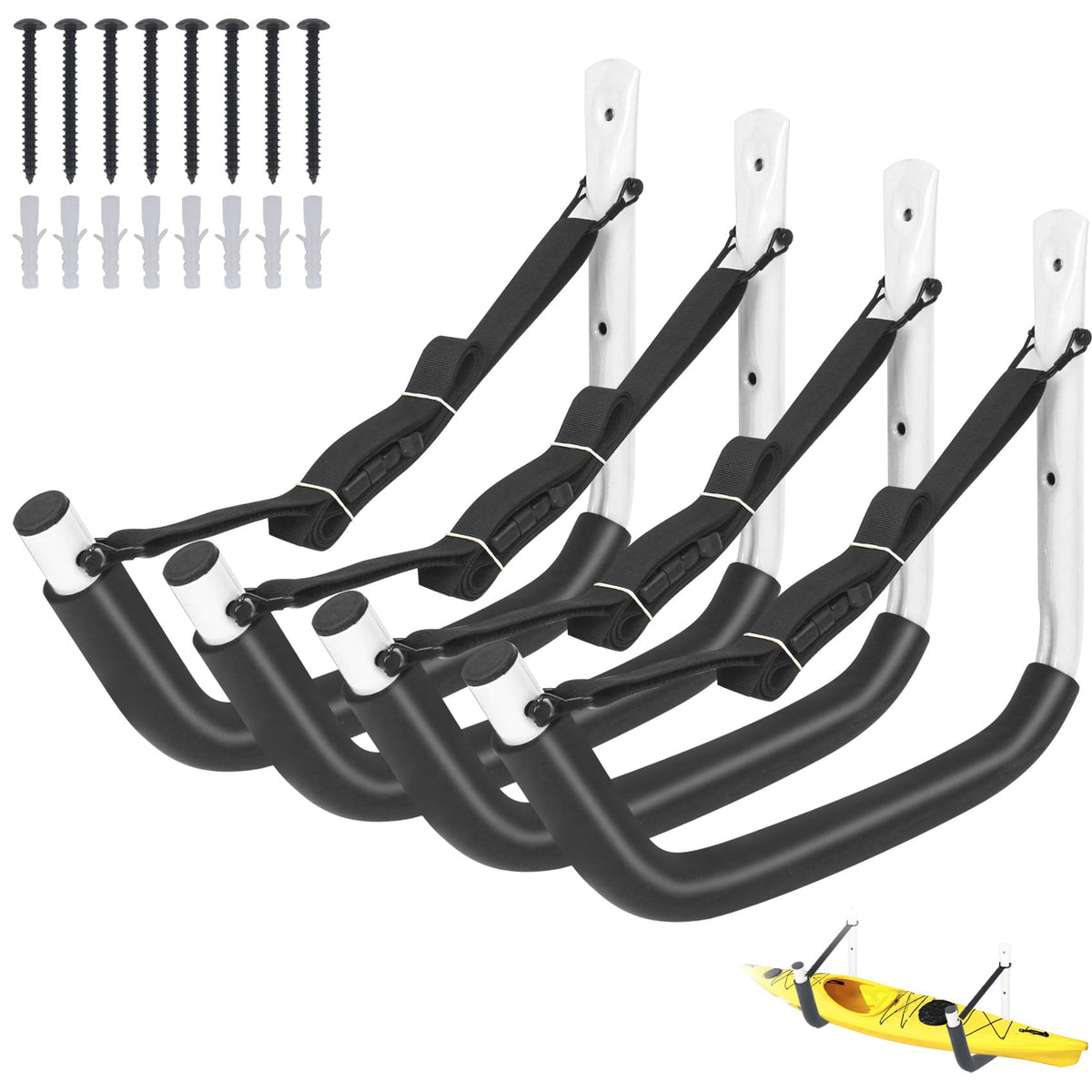 DEDU Kayak Storage Rack, Kayak Wall Mount Hangers 4 Pack - Image 1