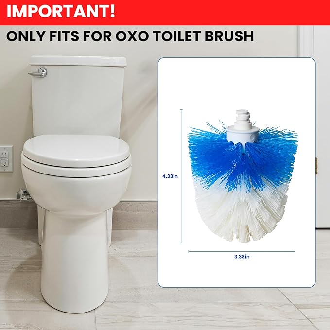 Toilet Brush Refills for OXO Toilet Brush,4 Pack Toilet Brush Replacement Head