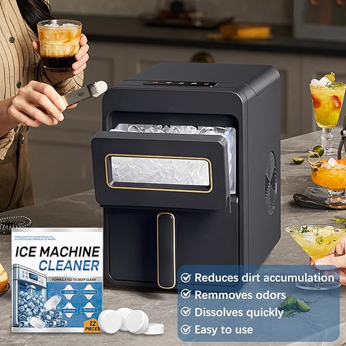 Ice Machine Cleaner Maker Descaler - 24 Ice Maker Cleaner Tablets, Compatible with Opal, Kitchenaid, Helps Remove Hard Wate