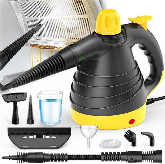 Handheld Steam Cleaner - 275°F High-Temp Fast Heating Multi-Surface Steamer for Cleaning, 100% Chemical-Free Pet Safe Portable Steam Cleaner for Home/Bath/Window/Car Detailing/Upholstery/Couch/Grout