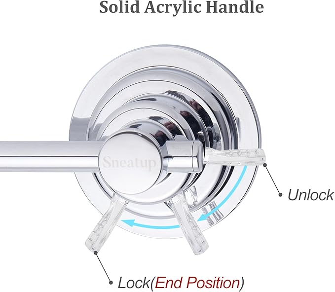 Suction Cup Extendable 17-29" Stainless Steel Towel Bar (Chrome Plating)