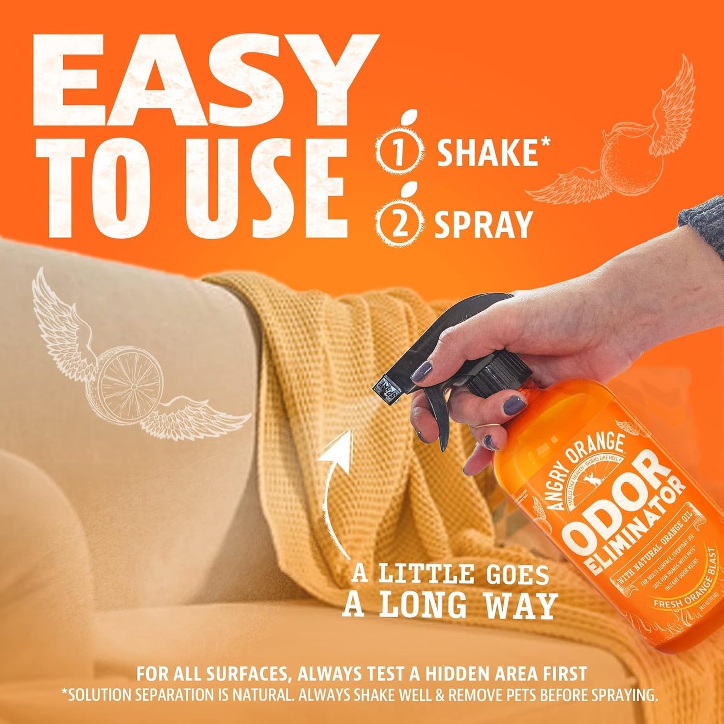 Angry Orange Pet Odor Eliminator & Stain Remover – Natural Citrus Cleaner for Dog & Cat Urine (24 oz) | Fixory911