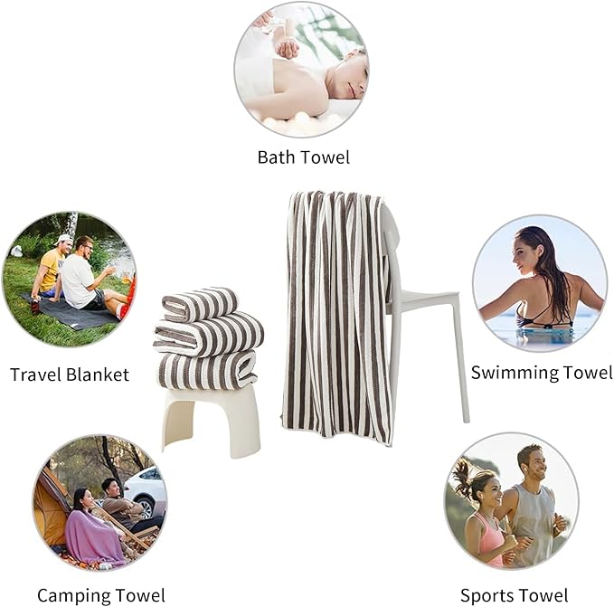 18-Piece Microfiber Bath Towels Set - 6 Bath Sheet, 6 Hand Towels, 6 Washcloths, Soft, Highly Absorbent Bathroom Towel, Quick Dry & Less Lint Shower towel for Bathroom, Hotel, Spa, Dorm-Dark Coffee