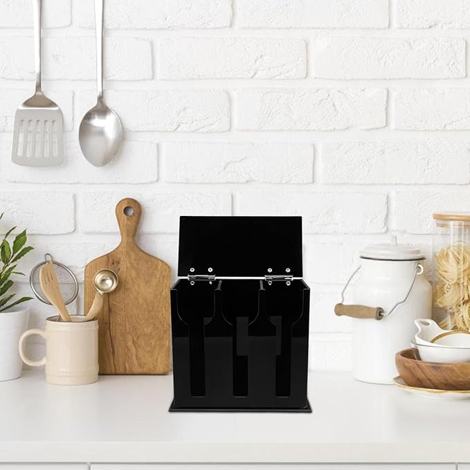 PRETYZOOM 3pcs Acrylic Dispenser Compartment Utensil Organizer for Kitchen Countertop Restaurant Stylish Cutlery Holder for Easy Access and Storage