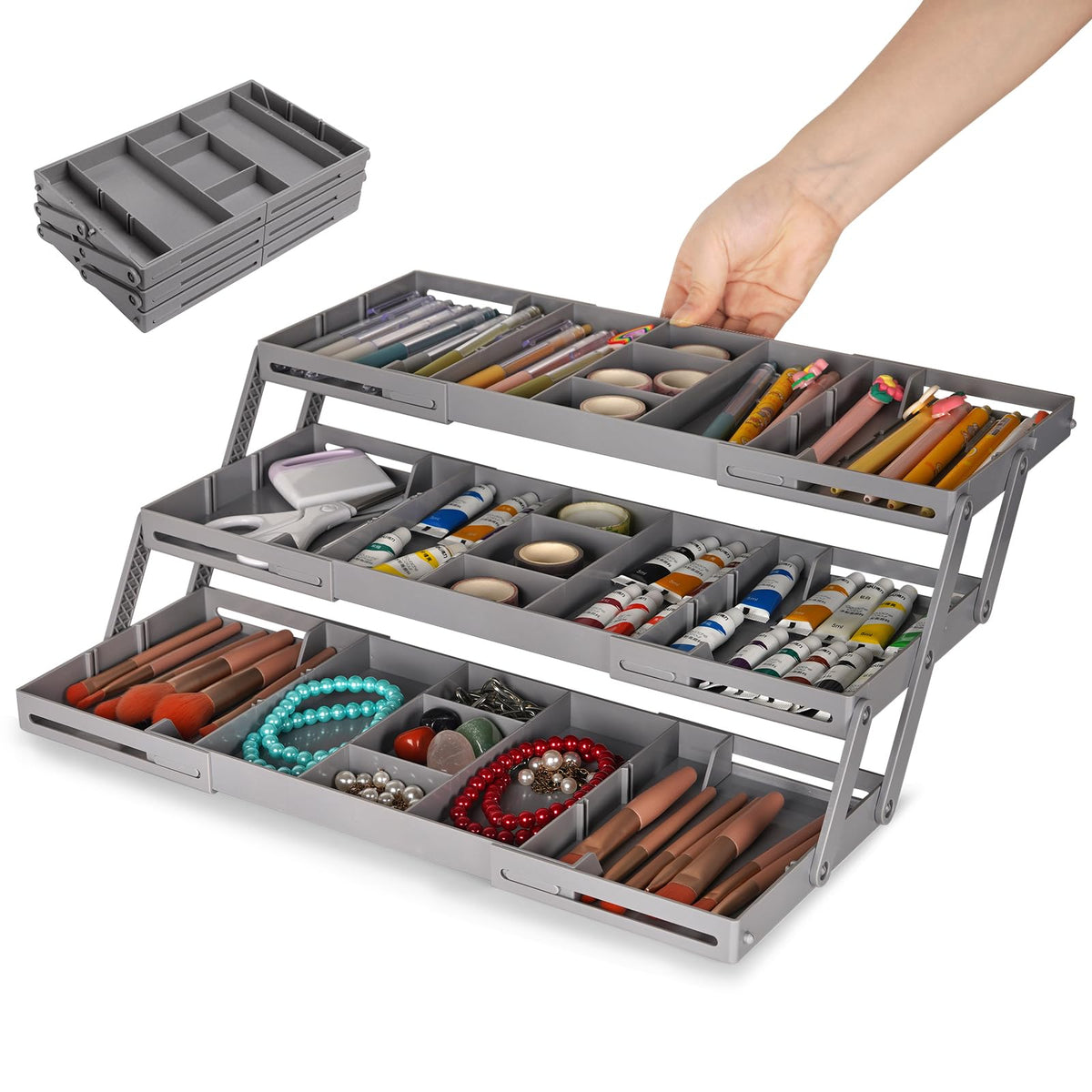 3 Tier Drawer Organizer Versatile Expandable Junk Dr | All Products - Image 1