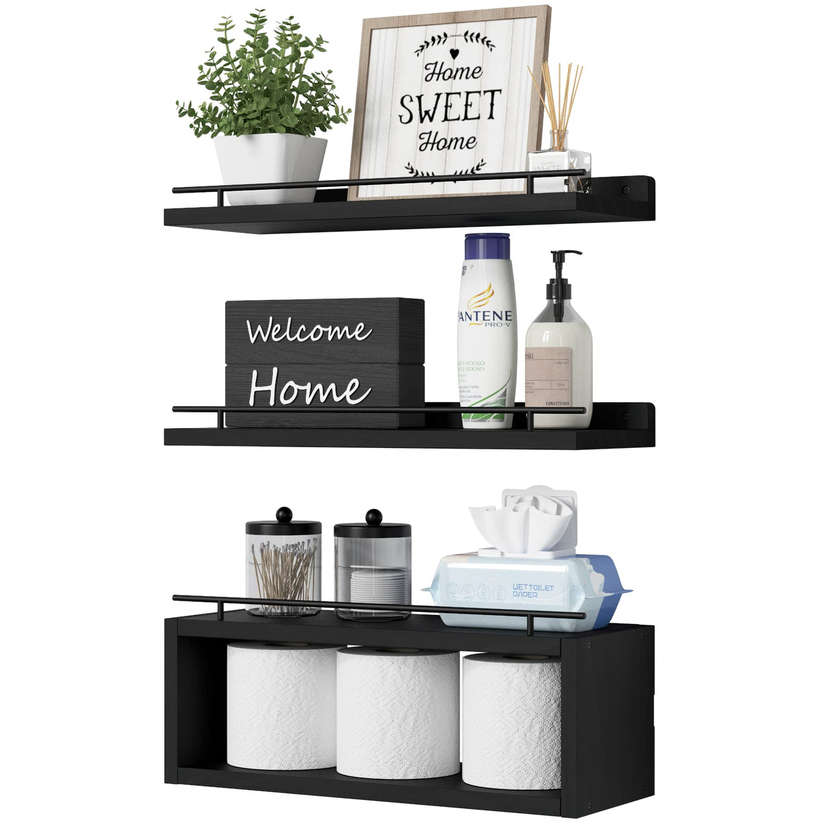 Floating Shelves for Wall with Cube Shelf, Wall Shelves - Image 1