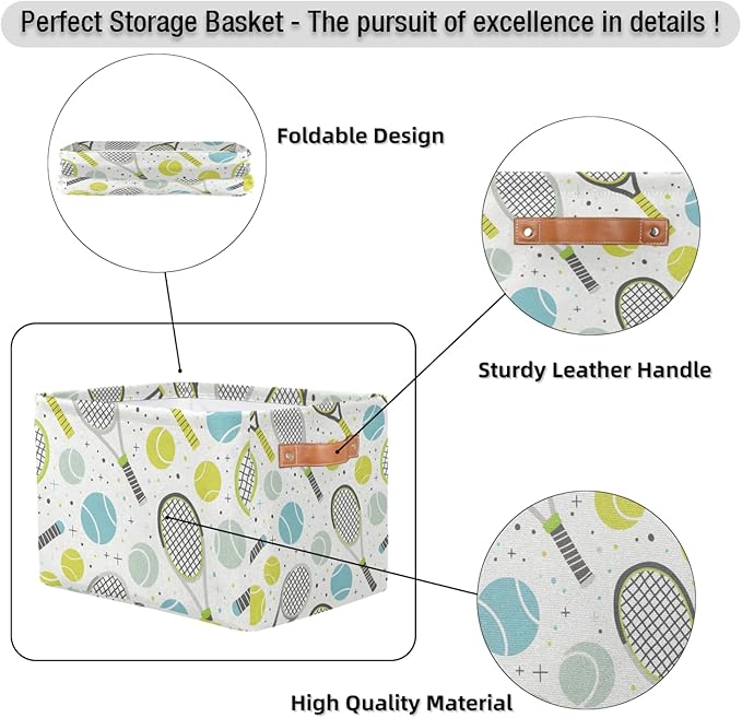 Cubes Storage Baskets,Tennis Ball Foldable Storage Box,Waterproof Open Shelf Organizer Bin for Kid Clothes Toy Empty Gift Baskets