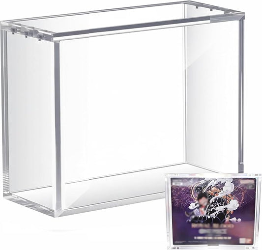 Acrylic Magnetic Display Case for English One Piece(Compatible with: OP-4, OP-5, OP-6, OP-7.8.9.10.11.12.13.14; EB-01.02.03.04) with Magnetic Top, Stackable, Protector Acrylic Storage Container